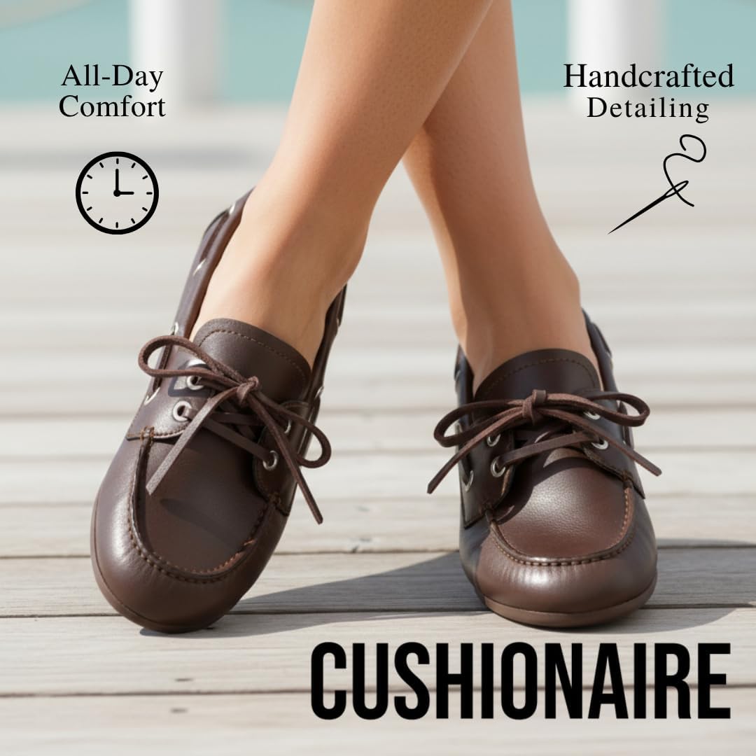 CUSHIONAIRE Anchor Lightweight Boat Shoes for Women | Slip-On Moccasin Loafers with Nautical Design | Wide Widths Available - Image 6