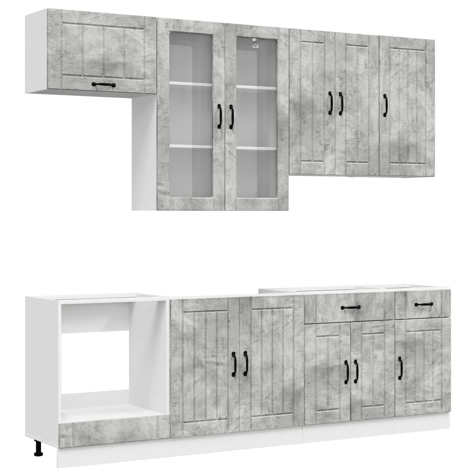 Cucina Lucca 8-STK. Set Grigio Cemento in Legno