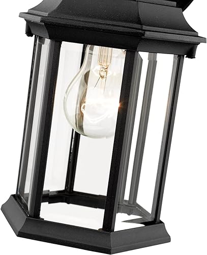 Miniatura 6 de Z-Lite T21BK - Lámpara de pared para exteriores, pantalla biselada transparente