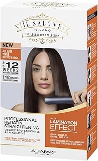 Il Salone Milano At Home Keratin Hair Treatment with Lamination Effect - Hair Smoothing Straightening Kit - Anti-Frizz Treatment for All Hair Types - Heat Protection - Long-Lasting