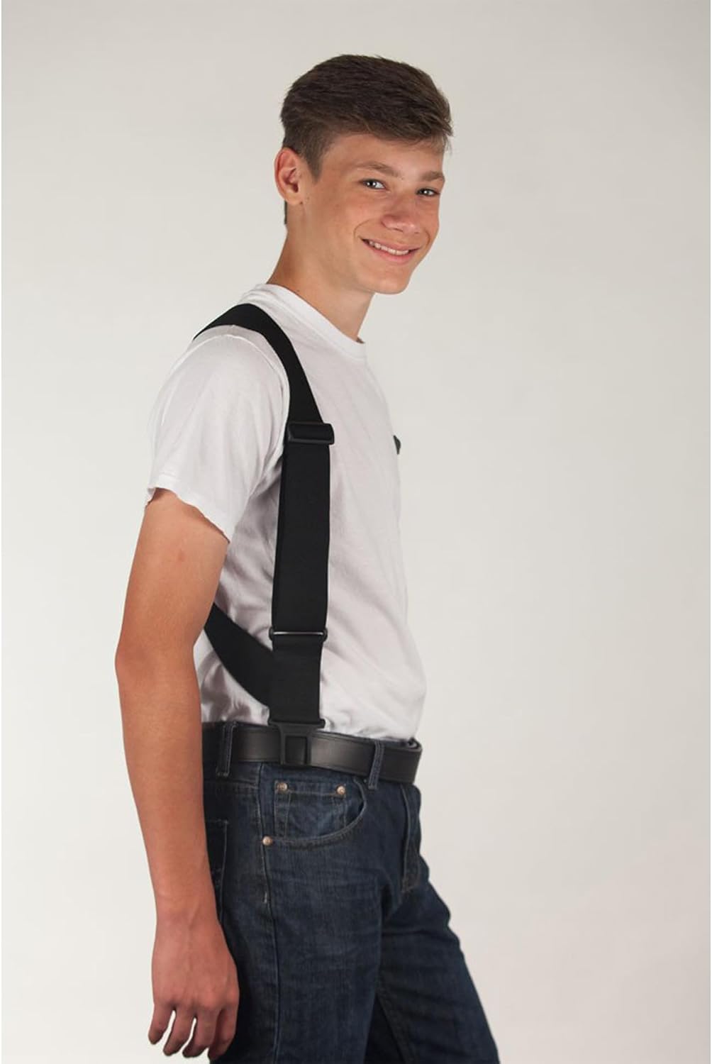 Suspender Store Side Clip Belt Suspenders for Men and Women 2 Inch Wide X-Back Leather Crosspatch Heavy-Duty Belt Clips