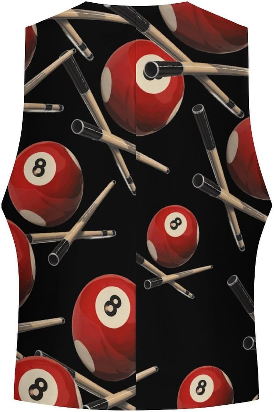 8 Ball Pool Cues Men's Suit Vest Formal Vests Casual Dress Fit Waistcoat Casual Tuxedo for Business