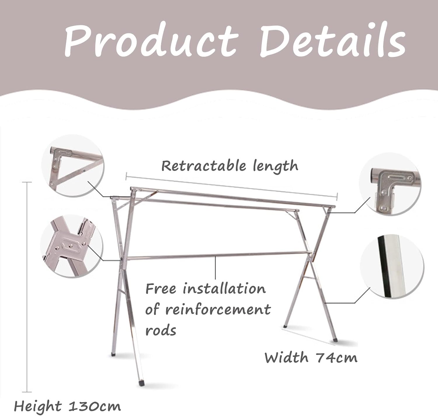 Foldable Clothes Drying Rack, Large Free-Standing Laundry Drying Rack, Outdoor Drying Rack with Sock Clips, 2m Alloy for Efficient Drying of Clothes & Sheets