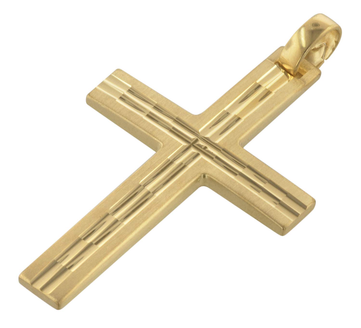 trendor Herren-Halskette mit Kreuz-Anhänger Gold auf Silber 39022
