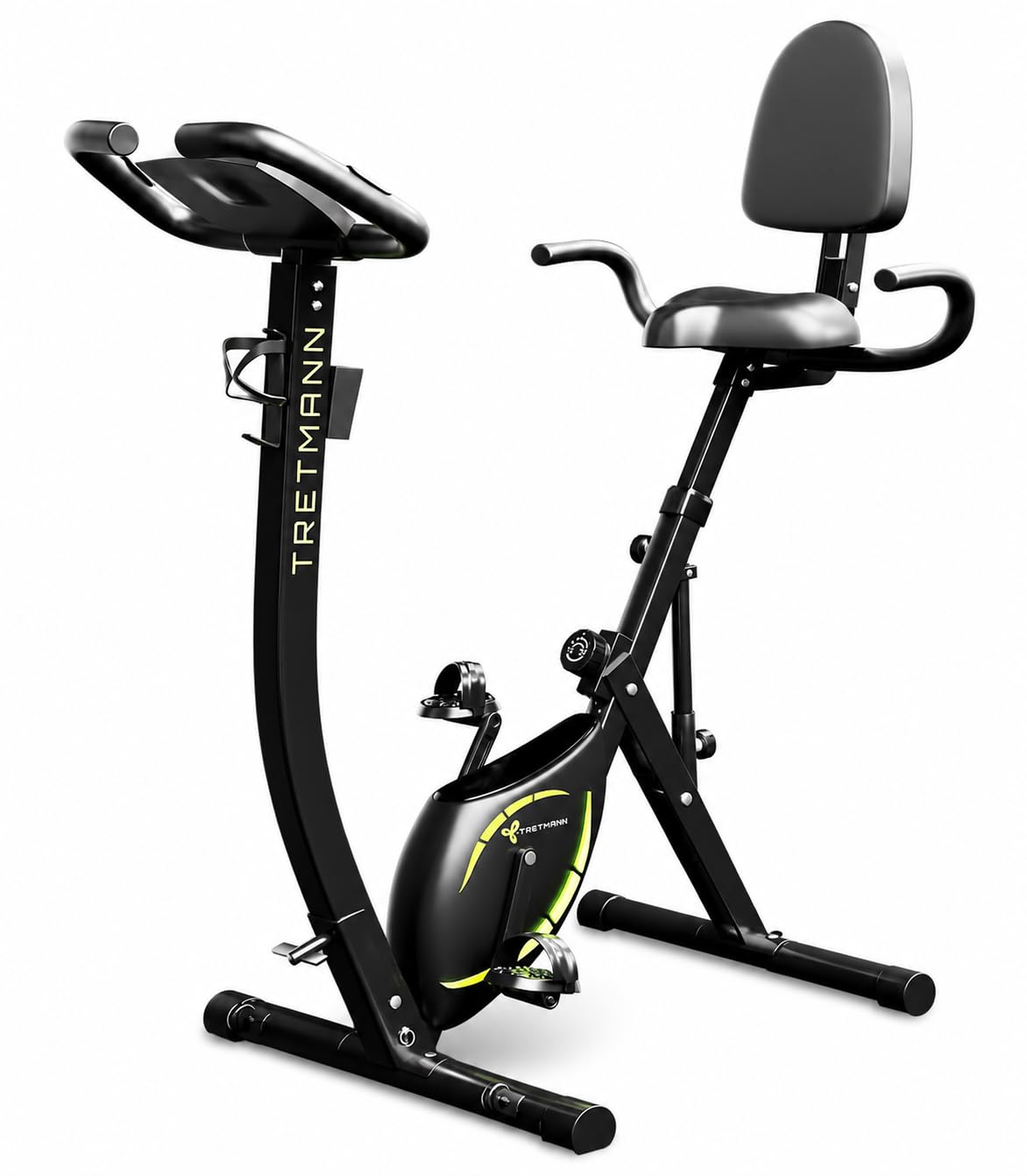Składany rower treningowy 3 w 1, cichy opór magnetyczny, fotel SoftFoam z regulowanym oparciem, rama ze stali węglowej, maksymalne obciążenie 140 kg, do użytku domowego