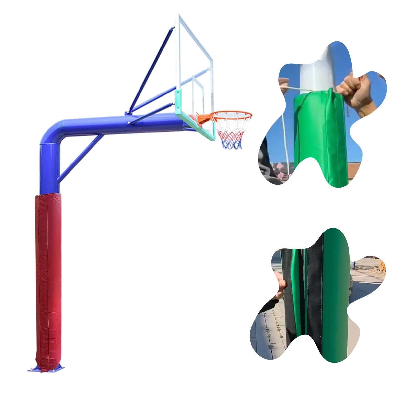 Rembourrage pour bâtons de basket-ball d'extérieur avec fermeture éclair, protection réglable pour poteau de sécurité par tous les temps