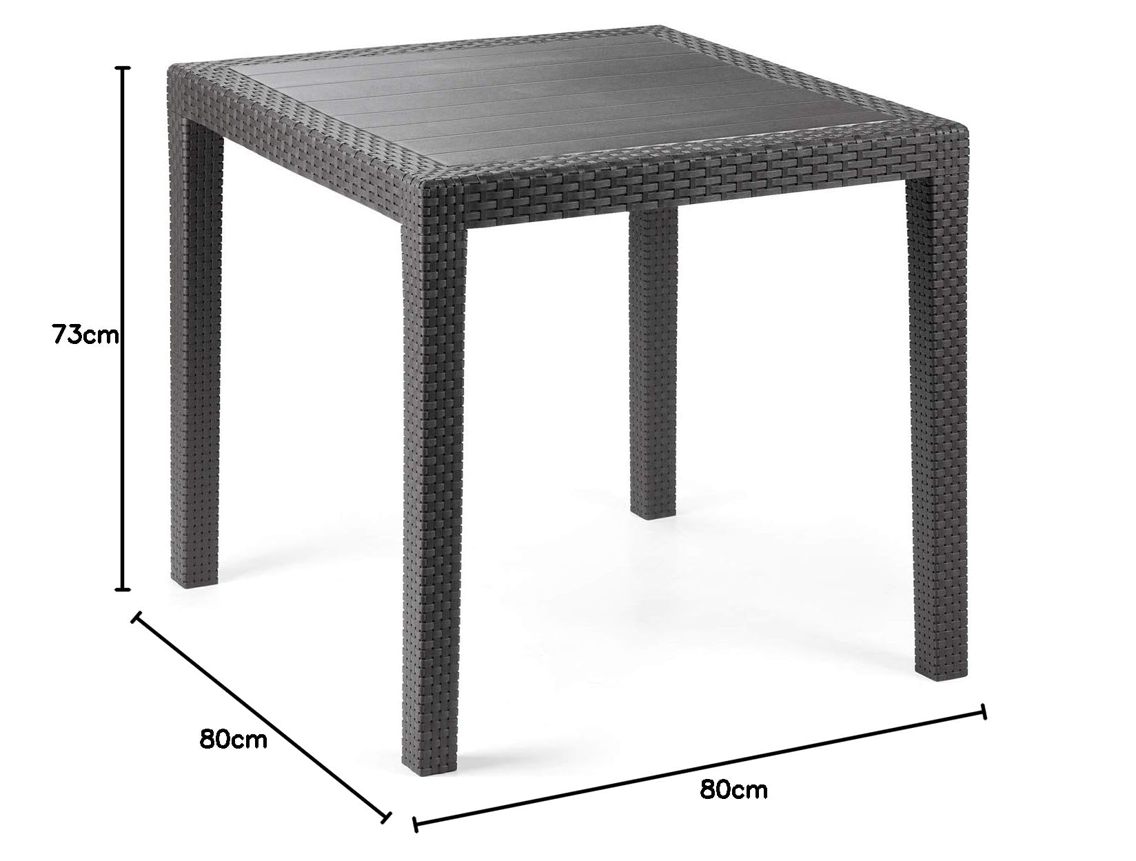 PROGARDEN Table Basse King en résine synthétique Imitation rotin Osier Noir Anthracite Bar Maison