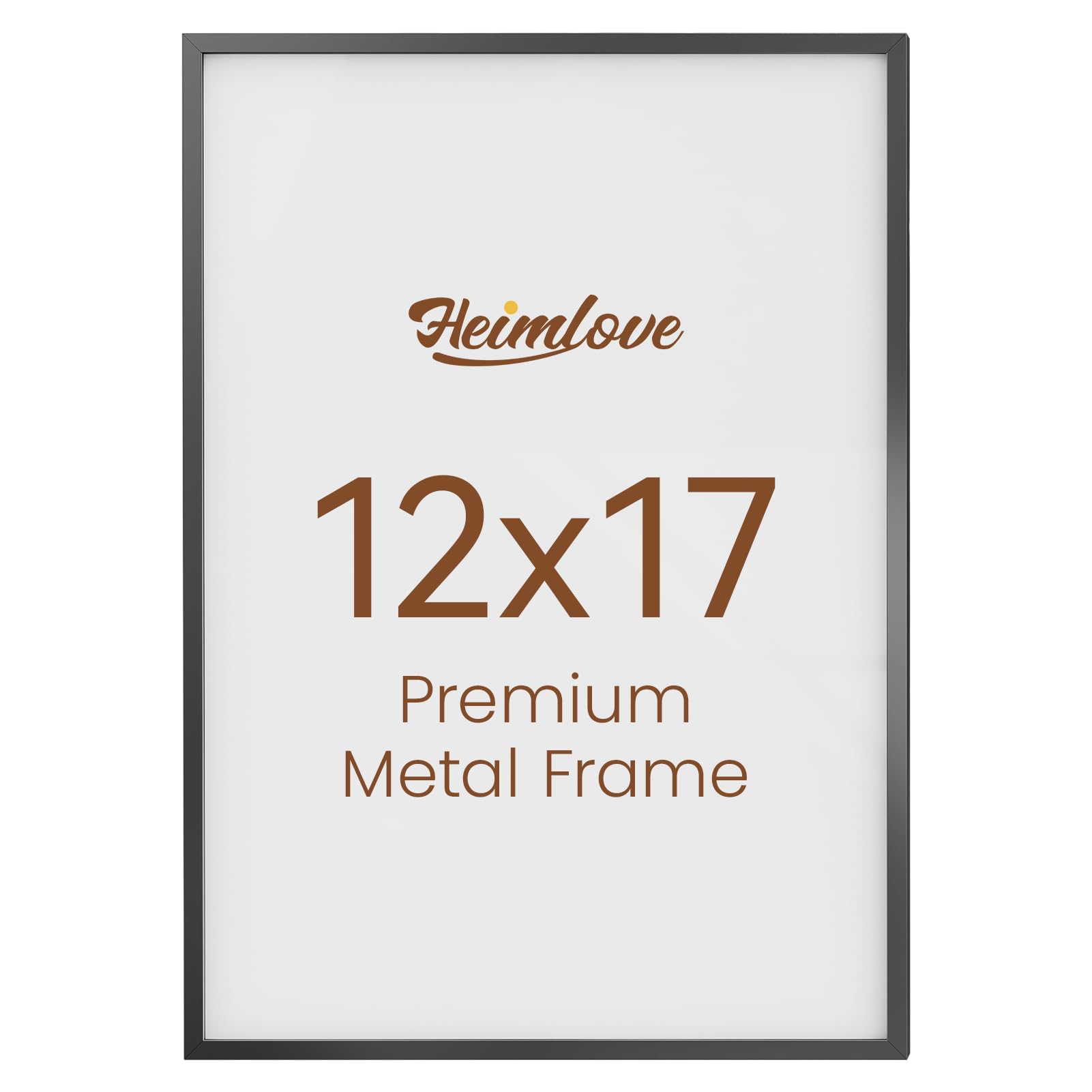Photo 1 of Heimlove 12x17 Metal Picture Frame,Black Aluminum Photo Frames-Real Tempered Glass,Wall Gallery Poster Puzzles Artwork frame Mounting Horizontally or Vertically Decor for Wall-1Pack