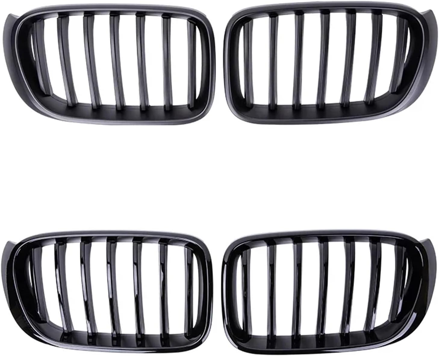 Car Front Bumper Kidney Grille Racing Grill Compatible with BMW X3 F25 X4 F26 2014-2017 Glossy Black Single Slat Replacement Grills(Matte Black)