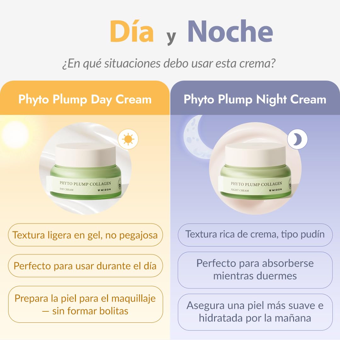 [Mizon] Crema de Noche al Colágeno Vegetal (50ml) Vegan y a base de plantas, Líneas finas y arrugas, Hidratación, Cuidado nocturno (Phyto Plump Collagen Night Cream)