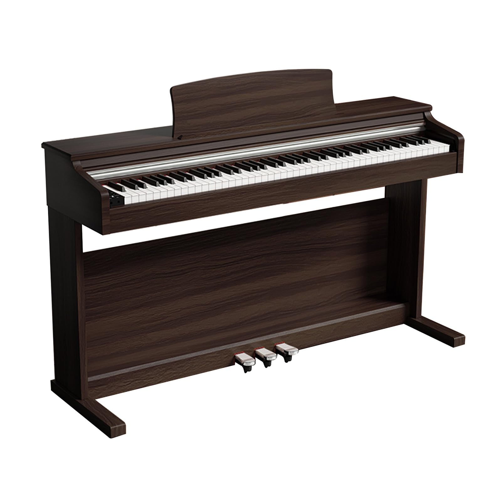 Pianoforte elettrico a 88 tasti con meccanismo a percussione, tastiera digitale verticale for uso domestico, pianoforte elettronico for adulti professionisti con 3 pedali, supporto USB-MIDI(Brown)