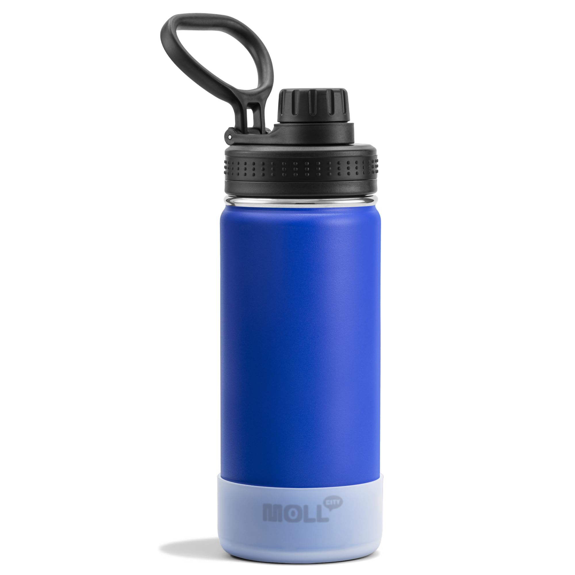 Kids Insulated Water Bottle with Spout Lid-16 oz Stainless Steel Vacuum Wide Mouth Sports Water Bottle for Back