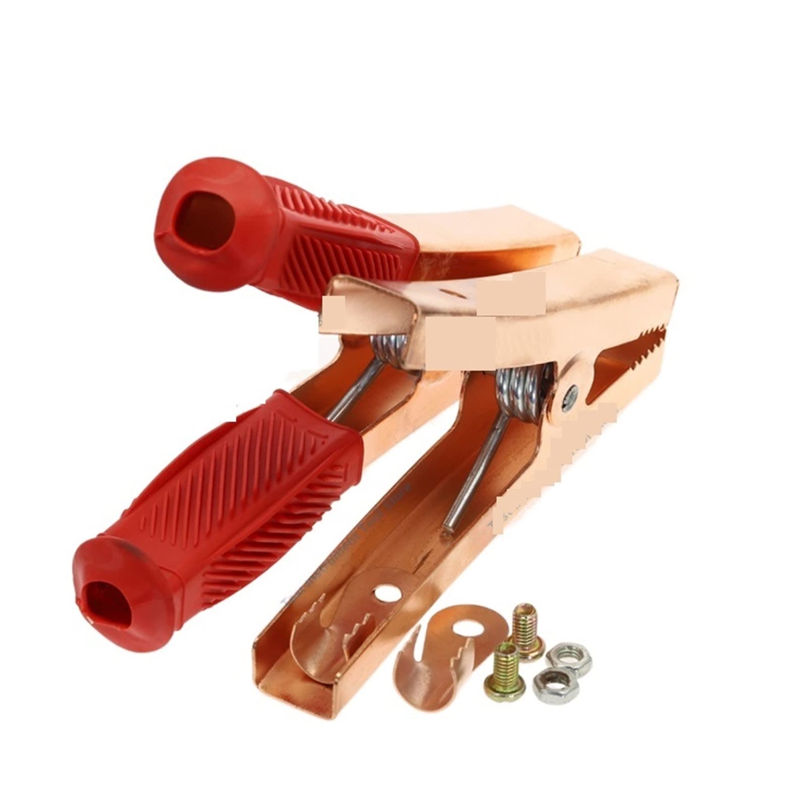 2 uds Pinzas de cocodrilo for Coche Abrazaderas for batería Clip de cocodrilo de latón 500A Rojo + Negro amablemente (Color : Pure Copper -500a)