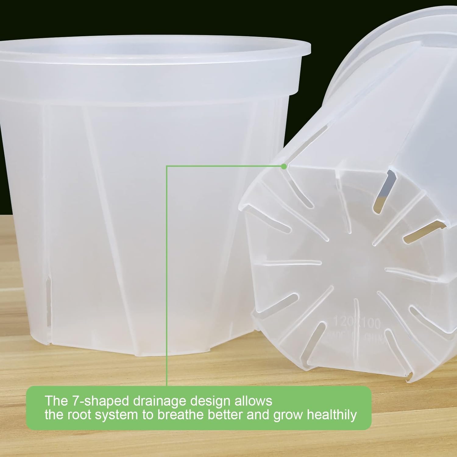 10Pcs Clear Orchid Pots with Holes Planter Nursery Pots Planter Nursery Pots Clear Plastic Gallon Root Control Flower Pots for Vegetable Flower Fruit Nursery Garden - Image 3