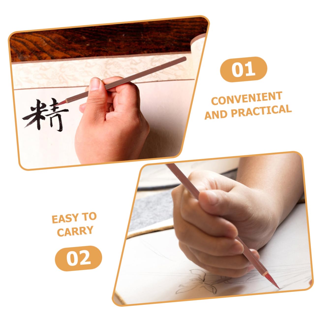 DINHEAROM Little Red Writing Brush Calligraphy Pen Kit Chinese Calligraphy Brush Set for Artists Writers