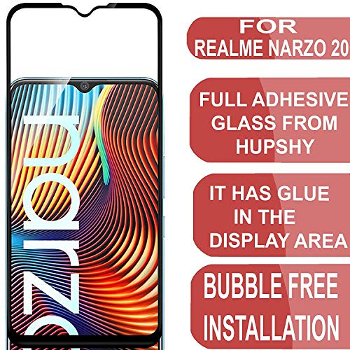 Image of STP FEEL� Screen Protector For Realme Narzo 20 / Narzo 30A (6.5 inch) HD Clear, Bubble-Free, Anti-Scratch Full Protection Durable Tempered Glass - Black, Pack of 1