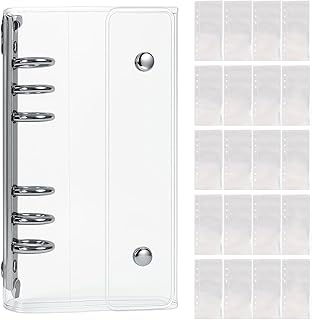 シール帳 バインダー A6 透明 20枚リフィル付き 3サイズ選べる (M5/A6/A7) シール収納ファイル クリアバインダー 女の子向け かわいい 手帳 アルバム DIYデコ