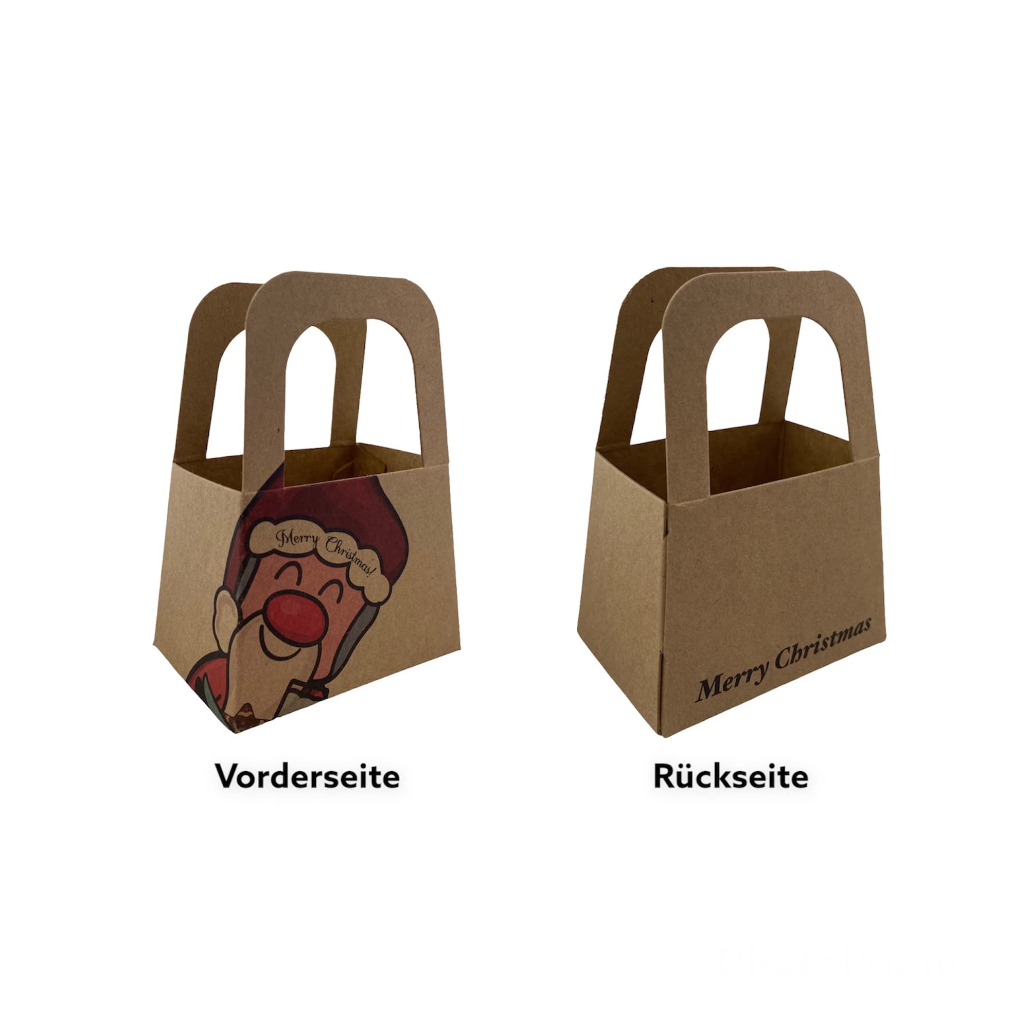 Geschenkset Keksdose Plätzchendose Metalldose 3er Set "Fröhliche Weihnachten" Weihnachten mit süßer Rentier Mini-Geschenktasche