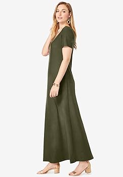 Jessica London Women's Plus Size T-Shirt Casual Short Sleeve Maxi