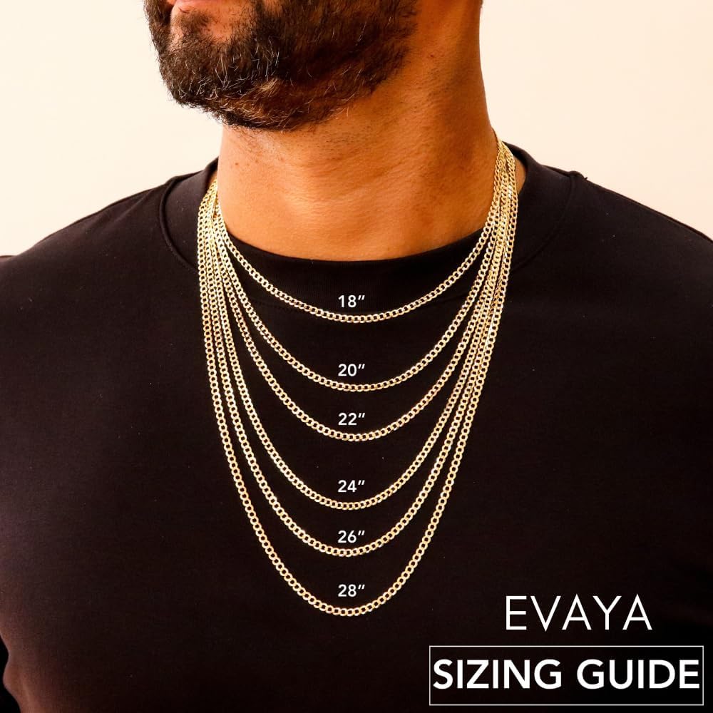 14k Gold Miami Cuban Chain Necklace for Women & Men (3mm-5mm Width, 16-24" Length) - Cadenas de Oro Puro de 14K - Image 5