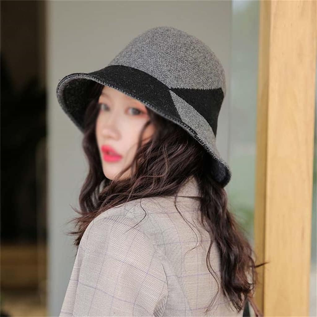 Warm Knitted Hat Ladies Versatile Fisherman Dating Colorblock