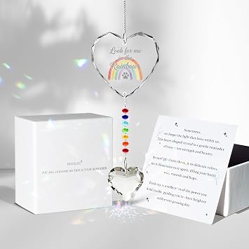 Hegelda Pet Memorial Gifts for Dogs Cats Crystal Suncatcher Ornaments