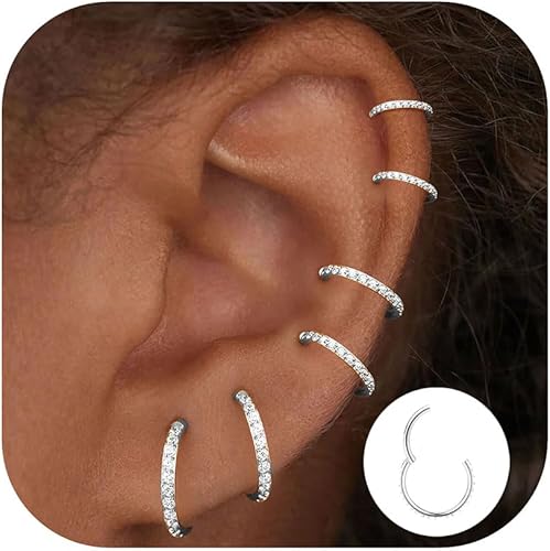 Qyalie Small Gold Hoop Cartilage Earrings For Women Huggie Helix Conch Piercing 