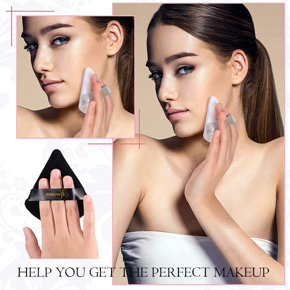 MAYCREATE® 2Pcs Powder Puff for Women Soft Face Makeup Sponge Loose Powder Foundation Blending Makeup Triangle Sponge Puff Wet & Dry Tool Washable Reusable Powder Puff Sponges for Contouring - Image 7 thumbnail