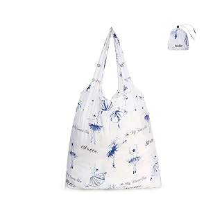 Stelle Lightweight Reusable Grocery Bag with Handles Ripstop Nylon Foldable Tote Shopping Bags for Travel and Groceries - Amazon product rated Grade A