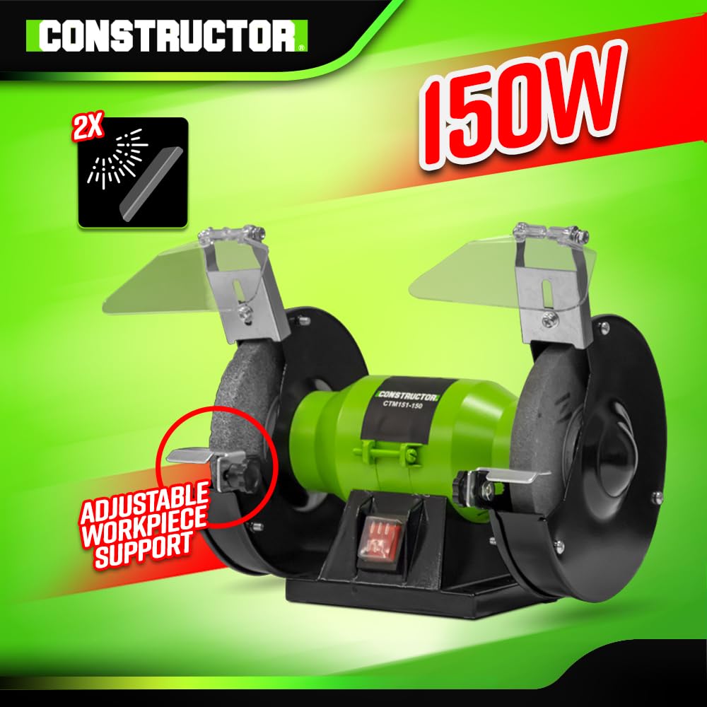 Touret à meuler 150W - 150mm - Double Meule A36 et A60-2980 tr/min
