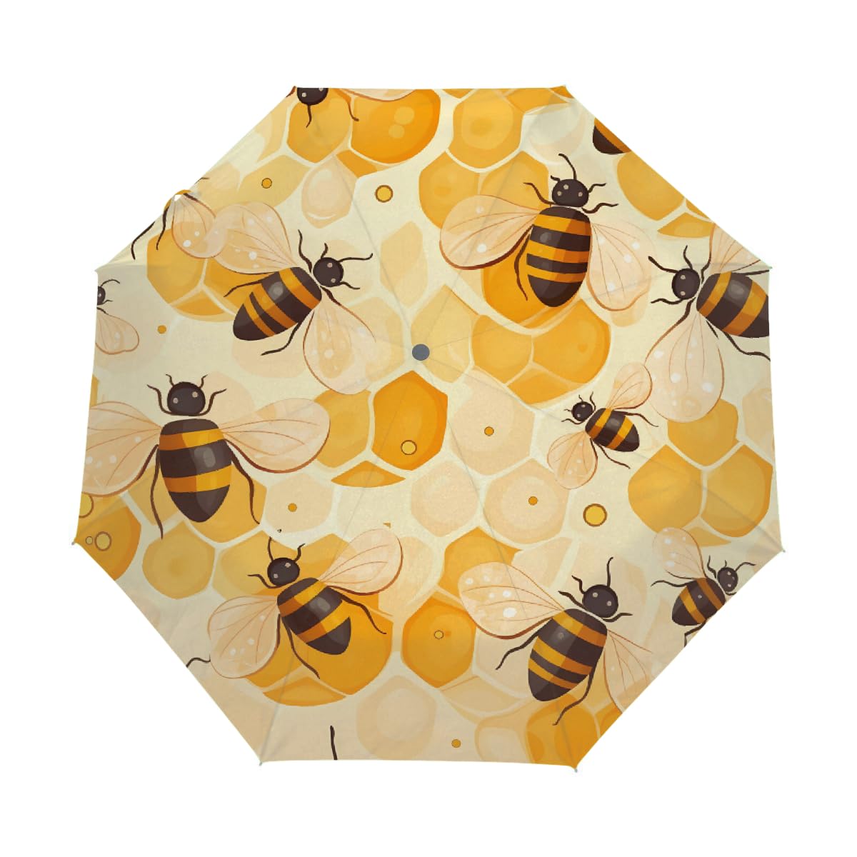 Compact Travel Umbrella Beehive Animal Bee Honeycomb Auto Open Close Umbrella Windproof Rain Umbrellas for Kids Men Women