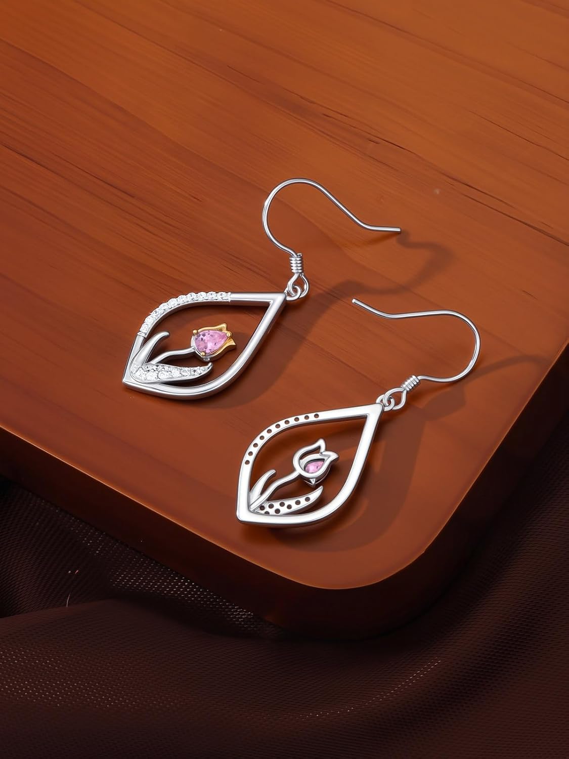 Dorunmo 925 Sterling Silver Flower Earrings, Scottish Thistle/Tulip/Hibiscus/Poppy/Daffodil Dangle Earrings, Birth Flower Floral Jewelry, Valentine's Day Gift for Her Mom