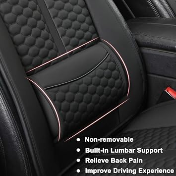Black Panther Car Seat Cover, 1 Piece Universal Sideless Driver Seat Protector, with Lumbar Support and Headrest Cover (Black)