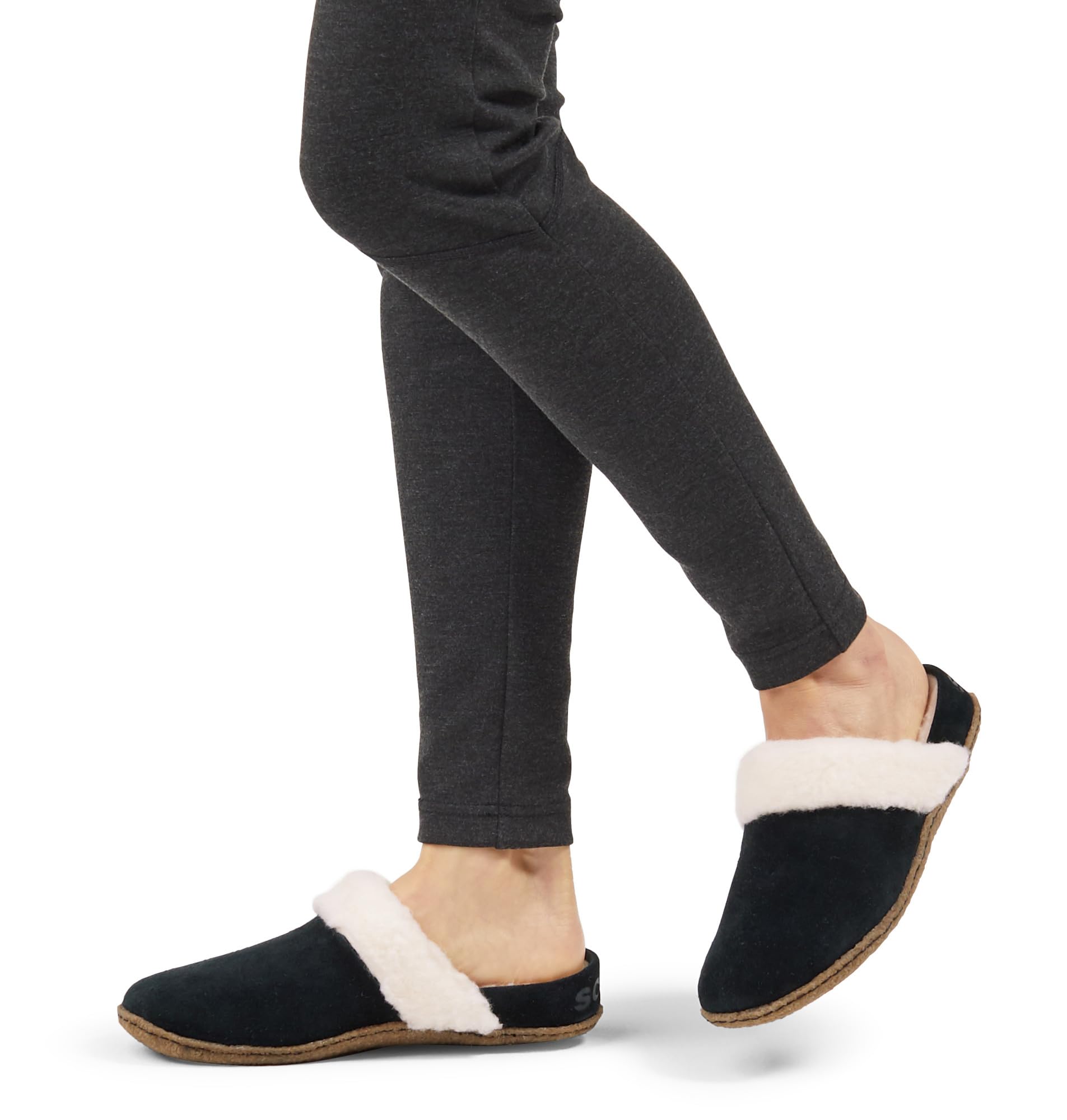 Sorel Nakiska Slide 2 chaussons pour femme, Noir (Black x Natural), 38 EU