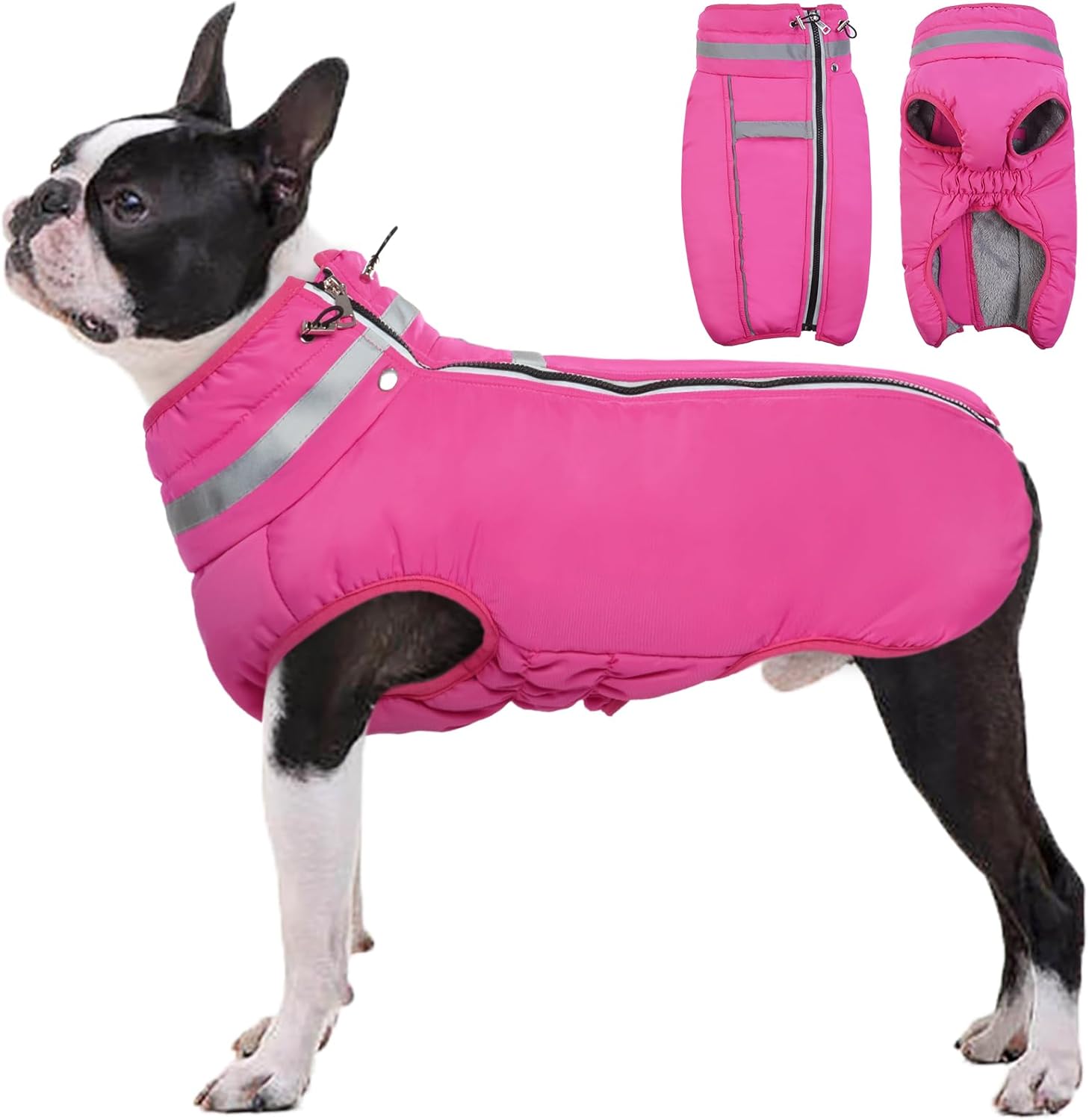 Kuoser Dog Jacket, Reflective Zipper Dog Coats for Medium