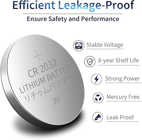 Miniatura 5 de Brightown Baterías CR2032, baterías de litio de 3 V, pilas de botón CR2032 para dispositivos electrónicos pequeños, relojes, llaveros, sensores