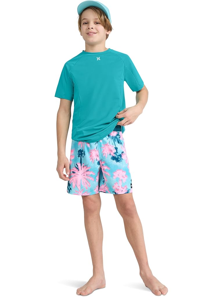 Green Hurley Icon Blocked UPF Top (Big Kid)