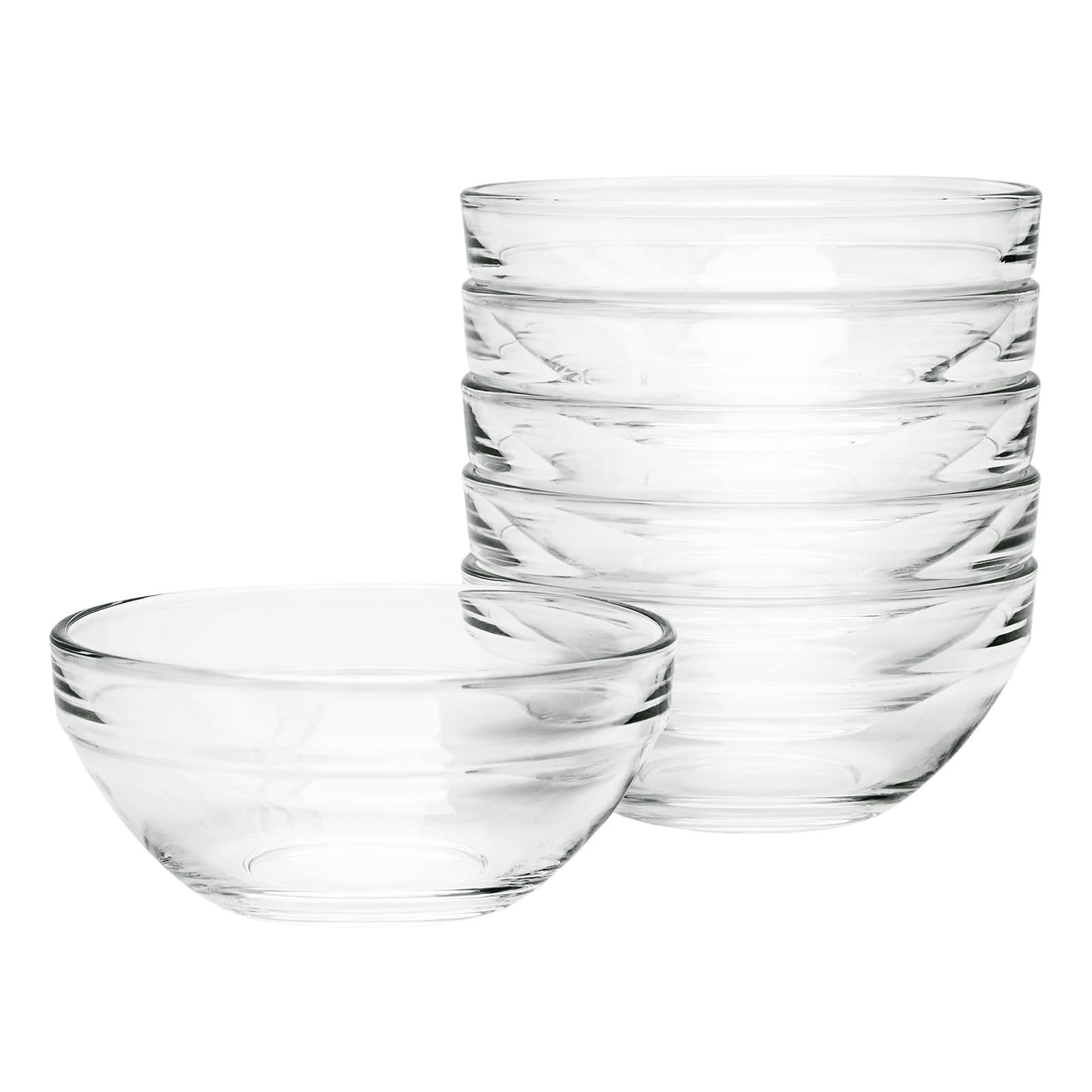 8.5 oz Clear Glass Bowl, Small Prep Bowls for Prepping Ingredients, Dishwasher and Microwave Safe, Stackable, Set of 6