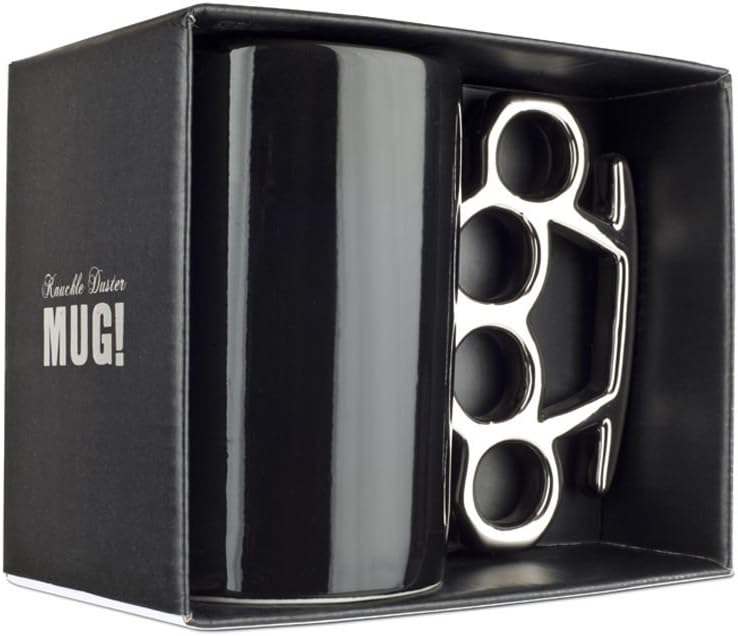 Thabto Knuckle Duster Mug Black and Silver - Image 3