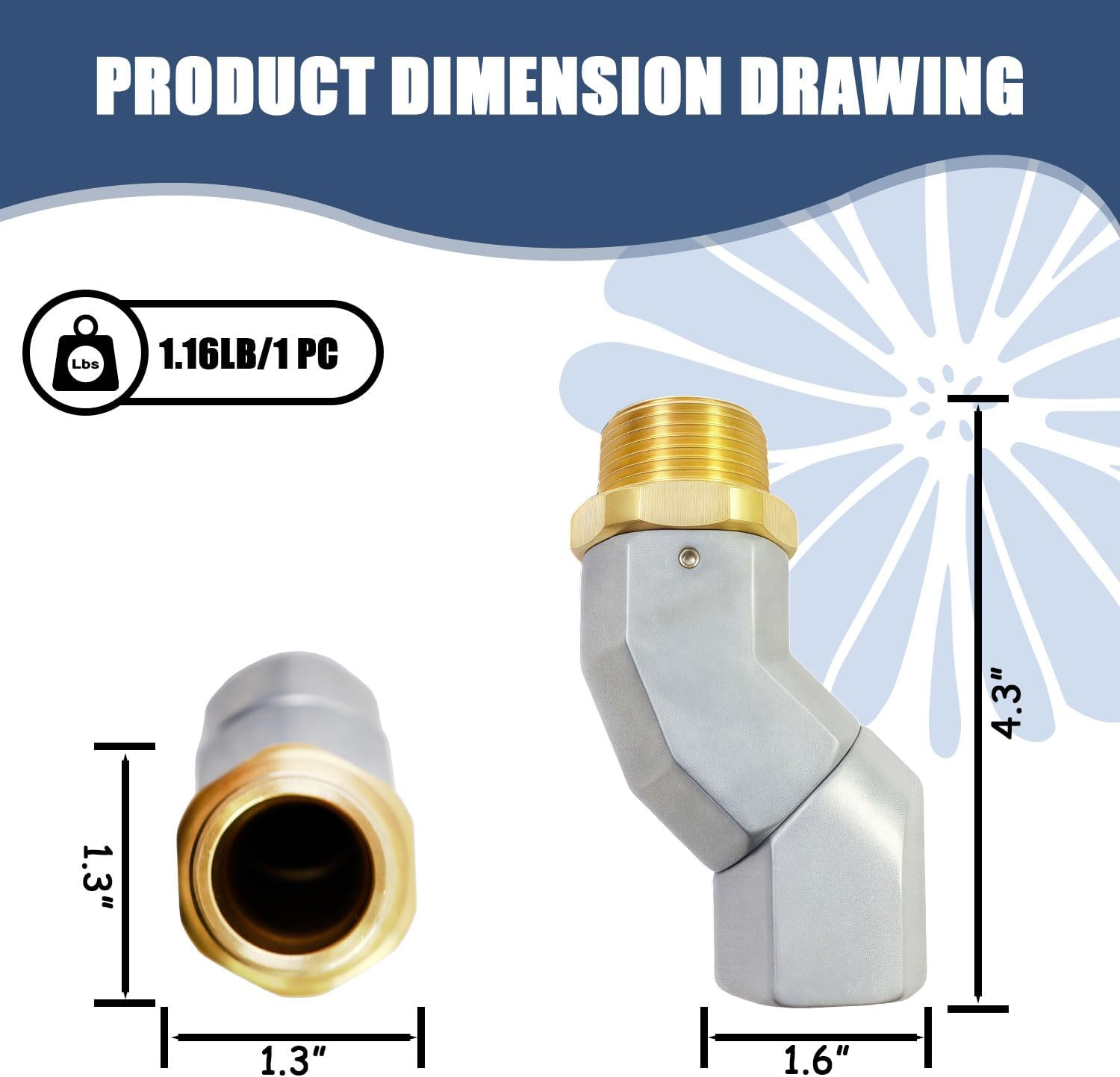2PCS 1" NPT 360 degree Fuel Transfer Hose Swivel Connector -Multi-Plane Fuel Nozzle Swivel for Fuel Transfer Pumps & Nozzles, Reduces Hose Kinking,Universal Fit for Fuel Handling Systems