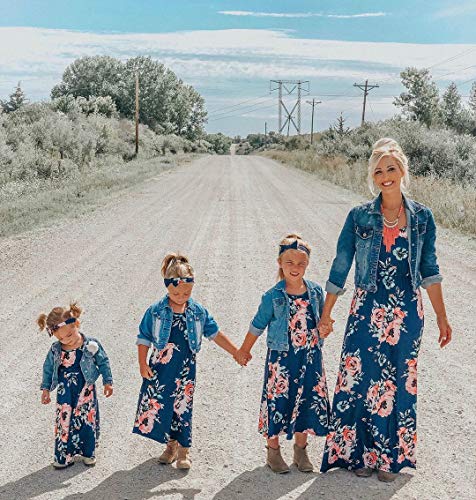 IFFEI Mommy and Me Matching Dress Spaghetti Strap Summer Casual Sundress Beach Sleeveless Dress with Headband2