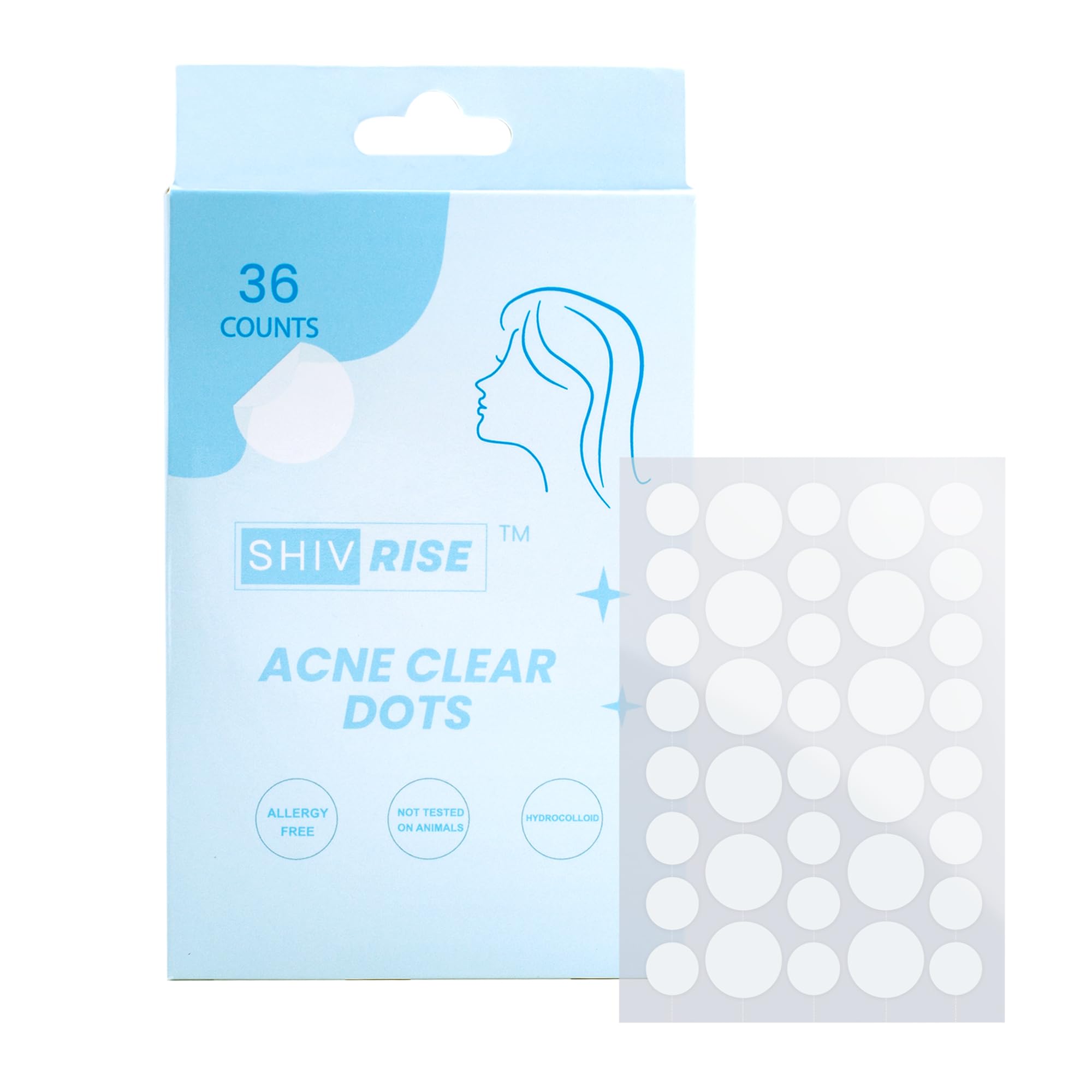 Pimple Patches for Face 36 Counts Hydrocolloid Acne Patches for Face Covering Blemishes Invisible Pimple Patches Round Shape