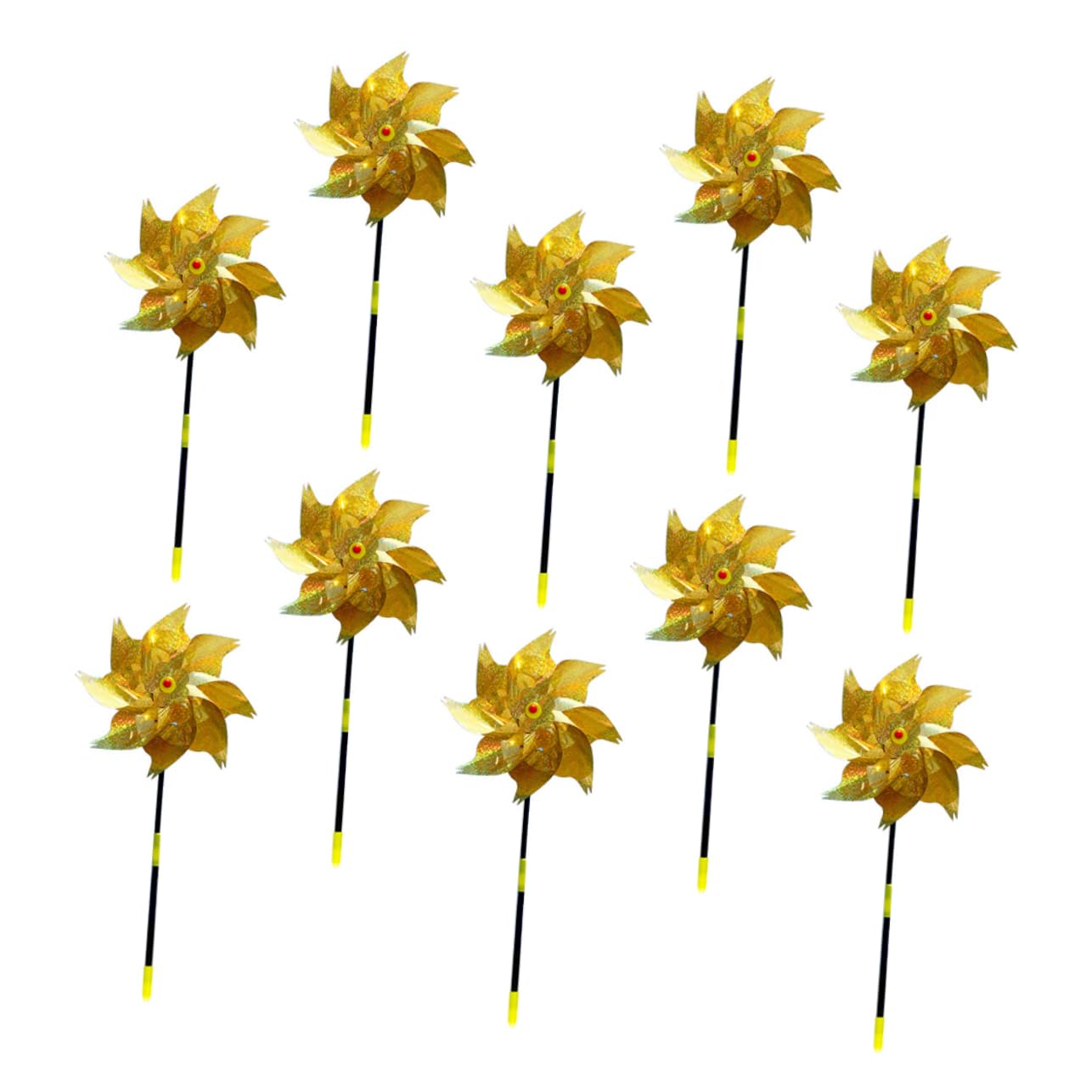 NAMOARLY 10Pcs Octagonal Windmill for Garden Pinwheels Pet Material Outdoor Decor for Lawn Fun Playthings