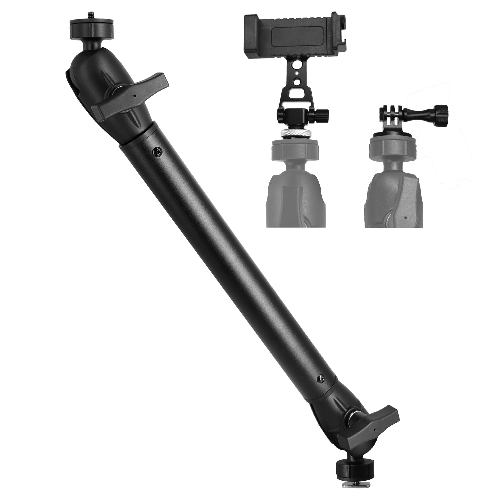 WINDFRD Kayak Camera Mount with 1.5" Track Ball & Extended Arm, Heavy Duty DSLR/Action Camera Mount, Compatible with GoPro, Mirrorless Cameras, Kayak