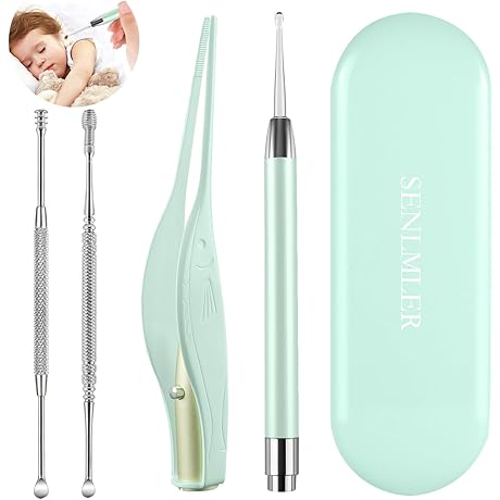 Kids' Ear Wax Removal Tool Kit: illuminates earwax and aids in removal