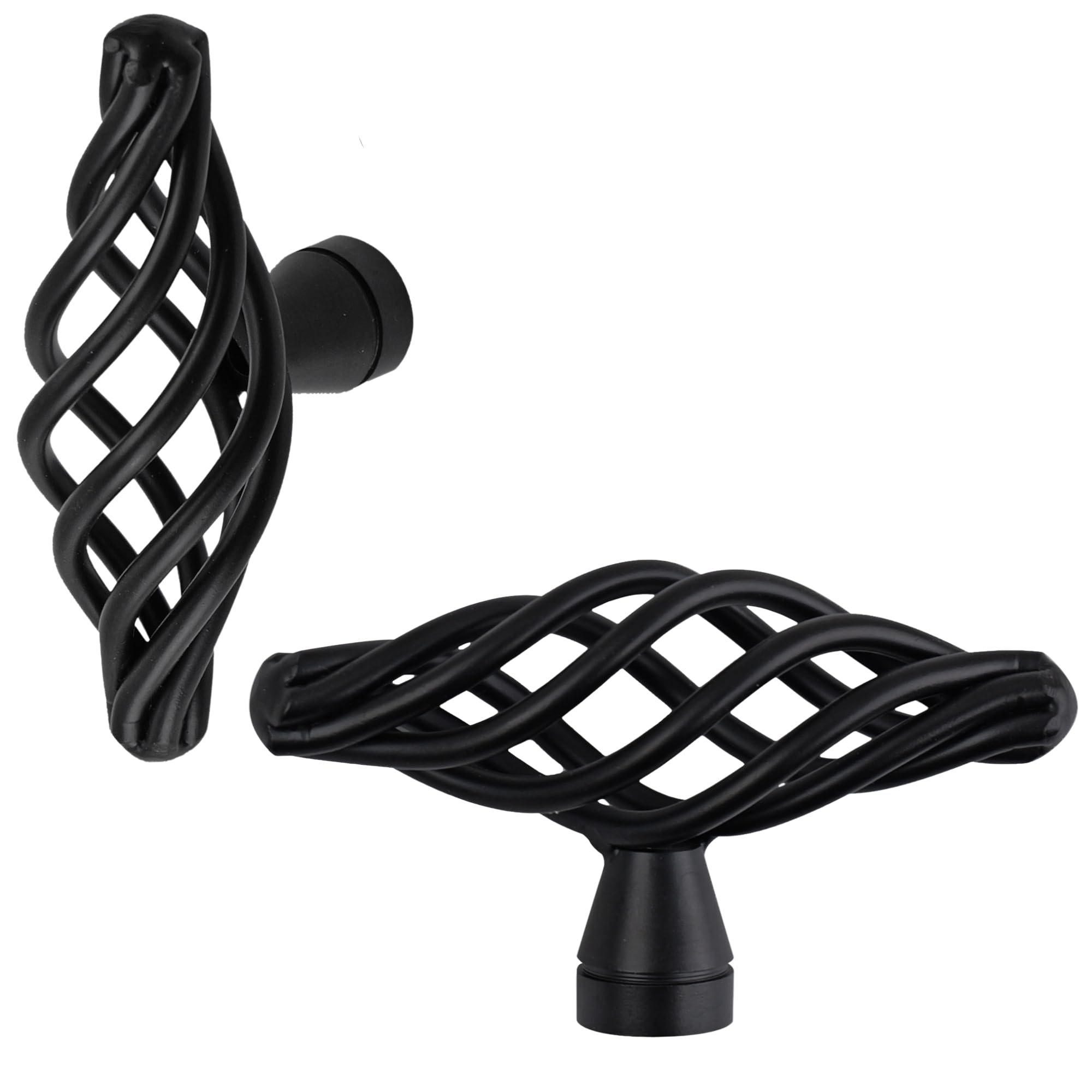 keypak 10 Pack Classic Cage Door Knobs 64mm Black – Stylish Steel Cabinet & Drawer Knob Handles for Kitchen Cabinets, Wardrobes, Cupboards, Furniture & DIY Renovations