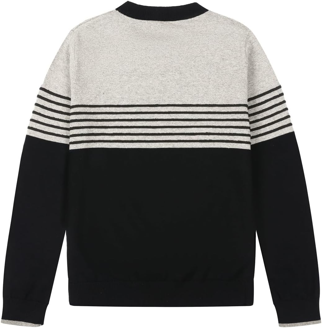 Bienzoe Boys Long Sleeve Sweater: Kids Crewneck Cotton Jacquard Pullover - Casual Knit for Fall Winter School Holiday Family - Image 10