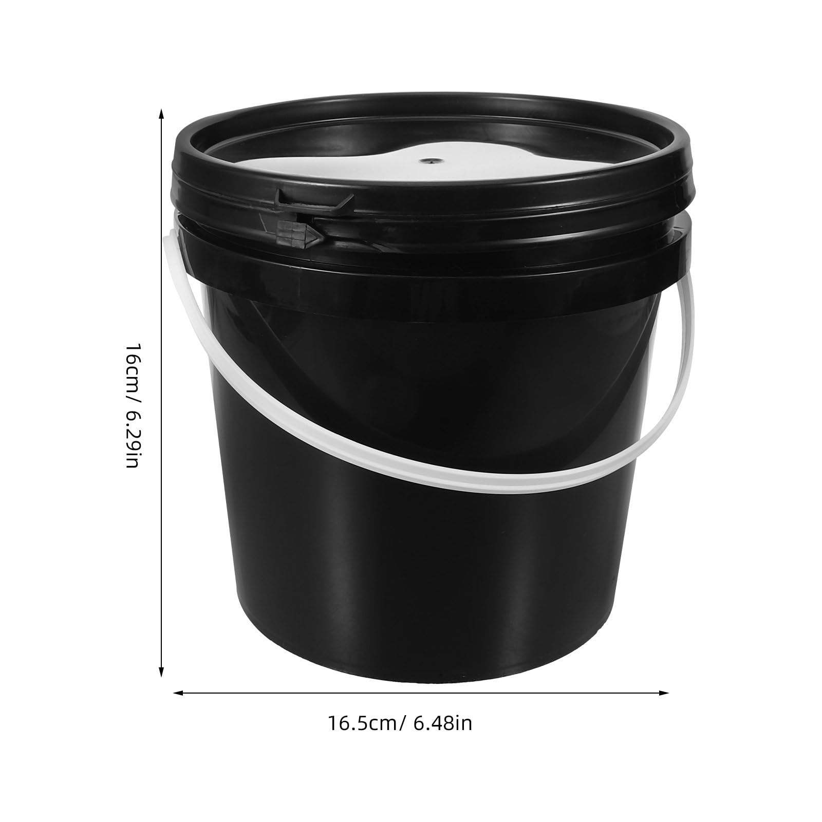 Bucket de Peinture Noir en Plastique Léger avec Poignée, Seau de Peinture avec Couvercle pour Rangement et Usage Quotidien à Domicile, Capacité 2l