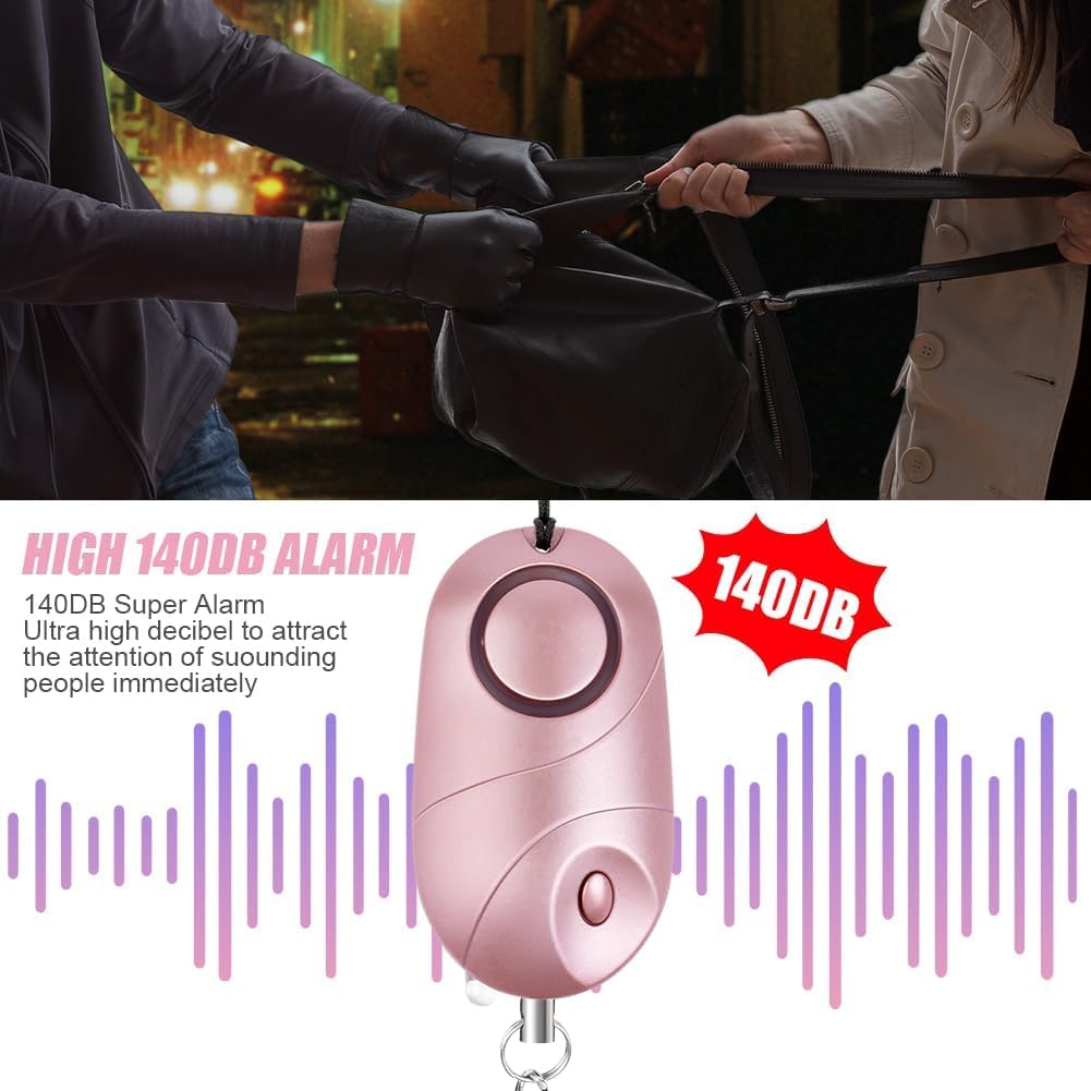 flintronic 2 x osobisty alarm, 140 dB alarm samoobrony z oświetleniem LED i brelokiem do kluczy, alarm kieszonkowy, breloczek do kluczy, alarm dla kobiet, dzieci, na nocną zmianę (kolor czarny +