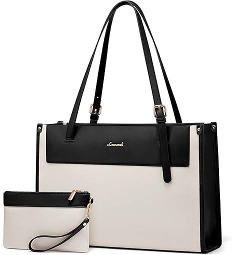 Amazon.com: LOVEVOOK Laptop Tote Bag For Women 15.6 Inch Stylish Leather Work Tote Bag Purse Large Capacity And Waterproof Computer Briefcase For Business Office Travel : Electronics